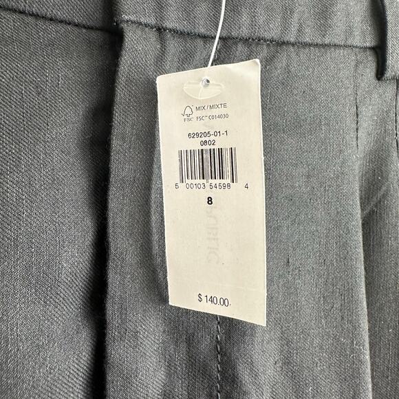 Banana Republic Lena Wide Leg Linen Blend Pant Black 8 629205 - Picture 5 of 12